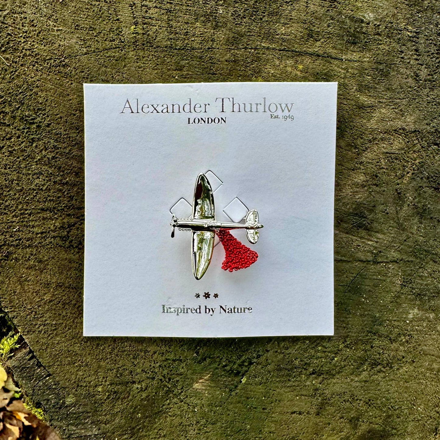 Spitfire Poppy Brooch, Silver Plated