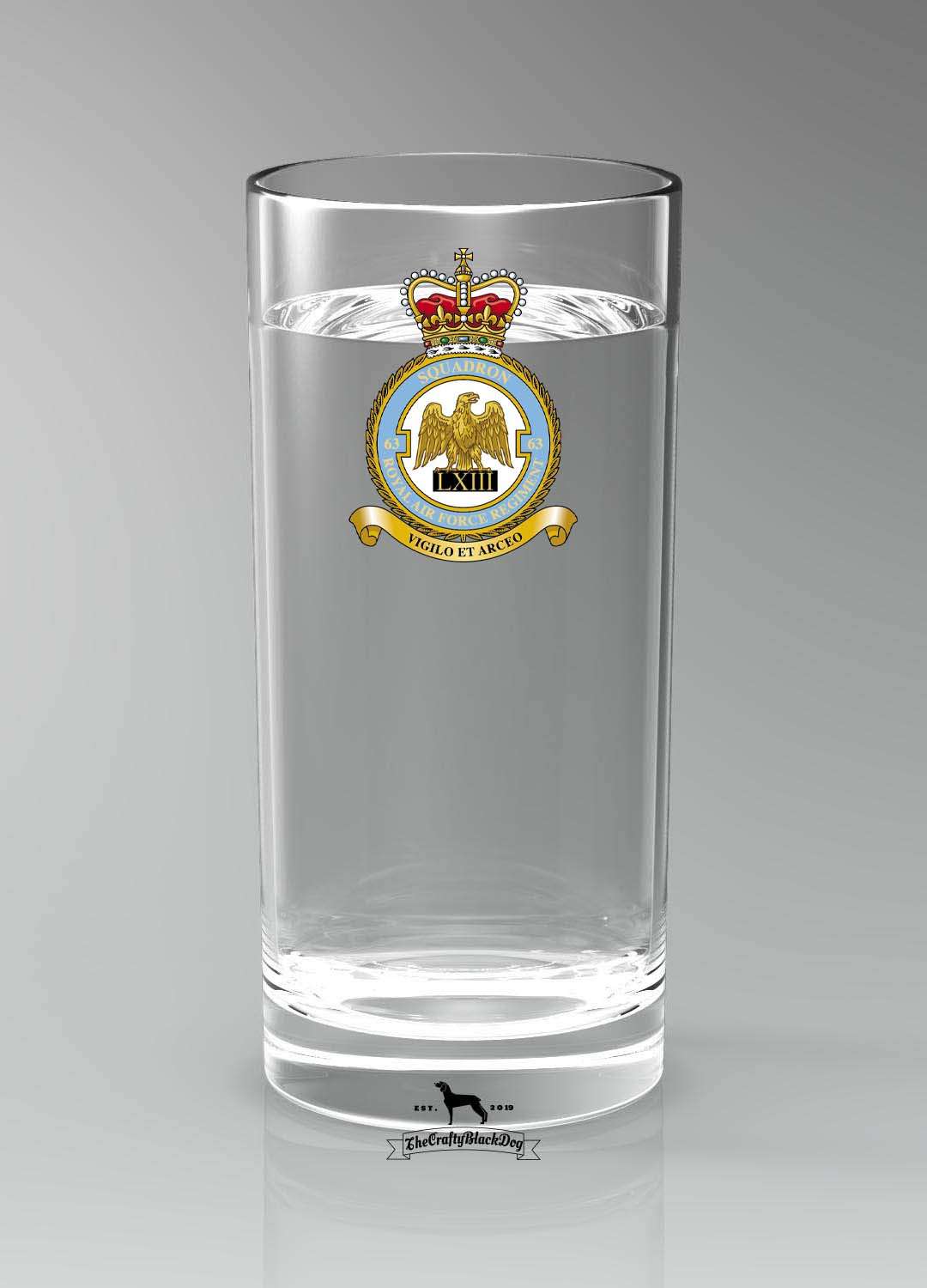 63 Sqn RAF Regiment - Straight Gin/Mixer/Water Glass