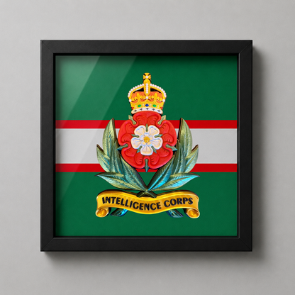 Intelligence Corps King's Crown Cap Badge Display Frame | Officially Licensed
