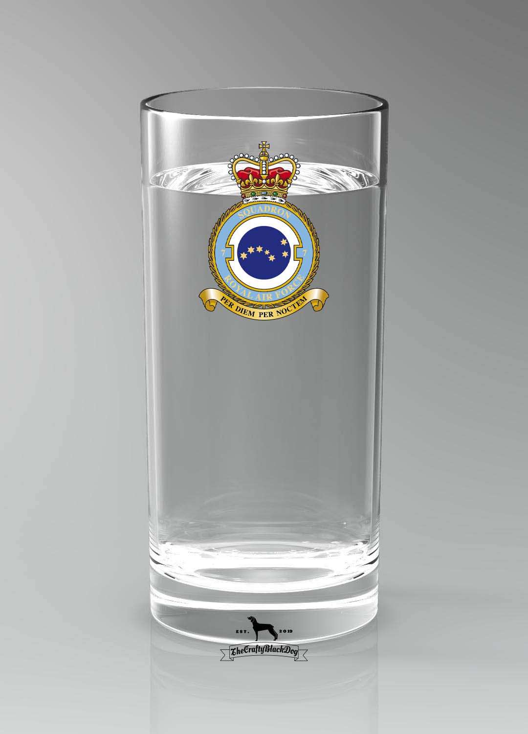 7 Squadron RAF - Straight Gin/Mixer/Water Glass