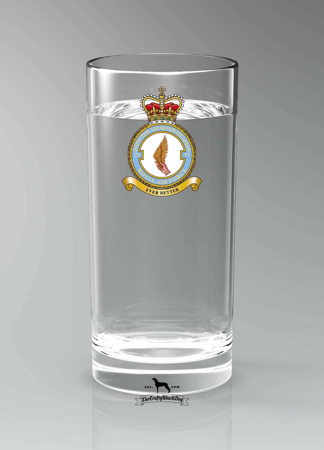 71 Inspection and Repair Squadron RAF - Straight Gin/Mixer/Water Glass