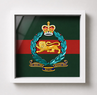 King's Own Royal Border Regiment Full Colour Cap Badge Regimental Colours Display Frame | Officially Licensed