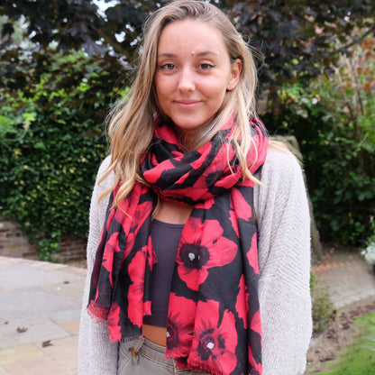 Poppy Red Scarf