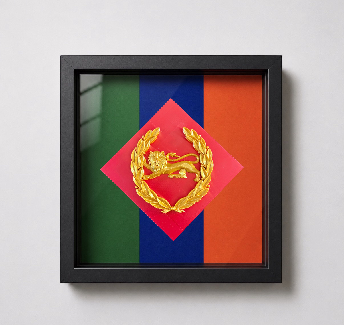 King's Own Royal Border Regiment Beret Badge Regimental Colours Display Frame | Officially Licensed