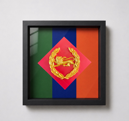 King's Own Royal Border Regiment Beret Badge Regimental Colours Display Frame | Officially Licensed