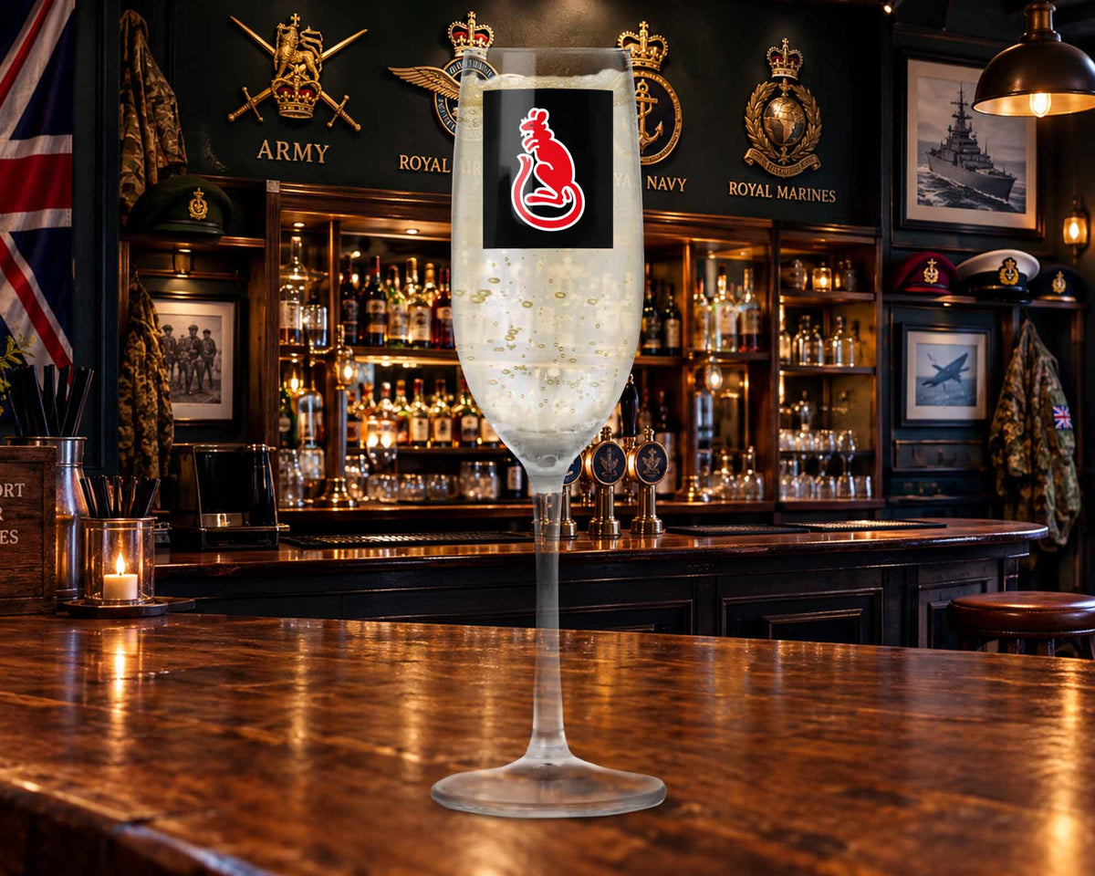 7th Armoured Division (Desert Rats) - Champagne/Prosecco Flute Glass