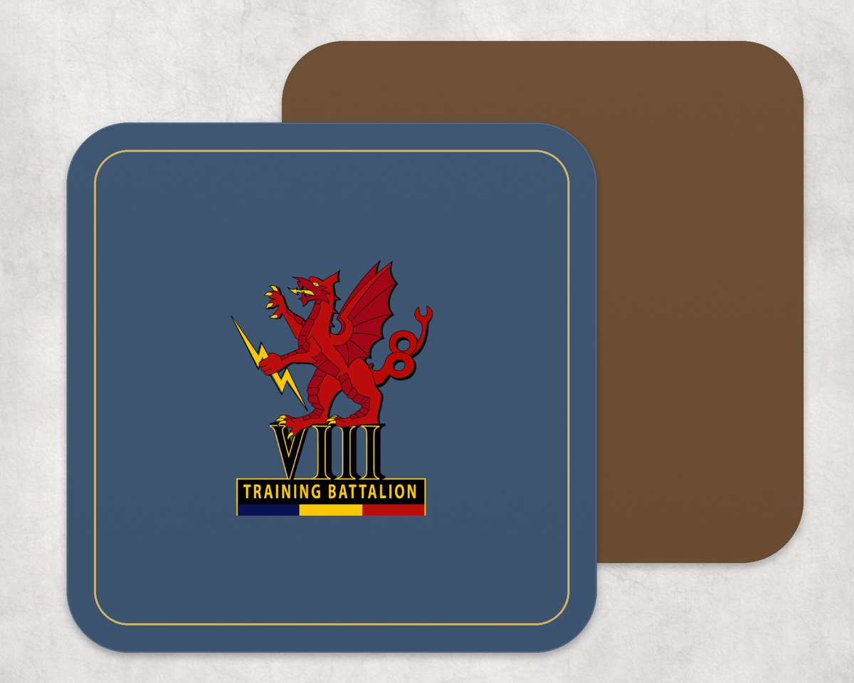 8 Training Bn REME - Placemat â€” Navy_Gold_Hardback_Coaster