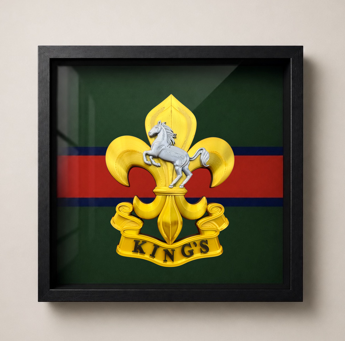 The King's Regiment Cap Badge Display Frame | Officially Licensed