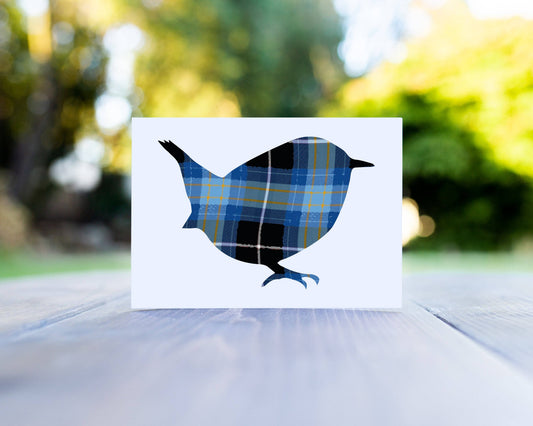 Gillian Jones Designs - Tartan Wren Greeting Card
