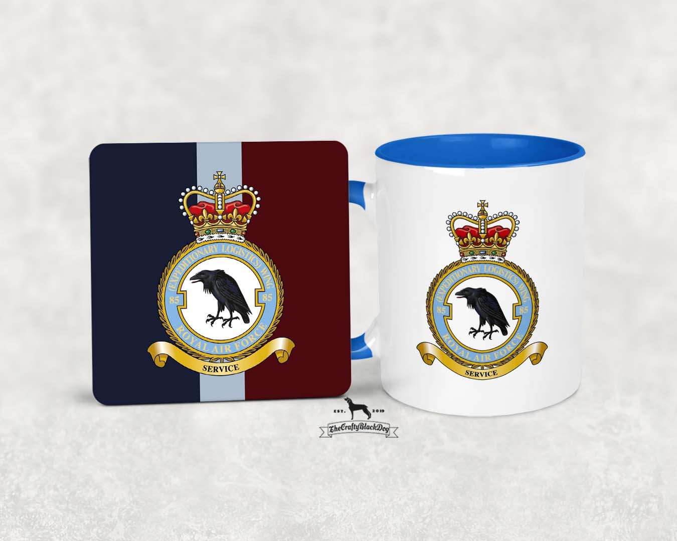 85 Expeditionary Logistics Wing RAF - MUG and COASTER SET