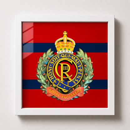 Royal Engineers King's Crown Cap Badge Display Frame | Officially Licensed