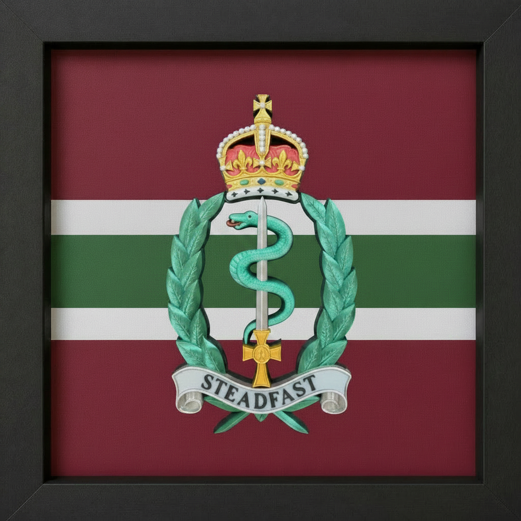 Royal Army Medical Service (RAMS) Cap Badge Display Frame – Full Colour | Officially Licensed