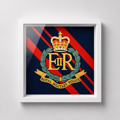 Royal Military Police Cap Badge Display Frame – Queen's Crown | Officially Licensed