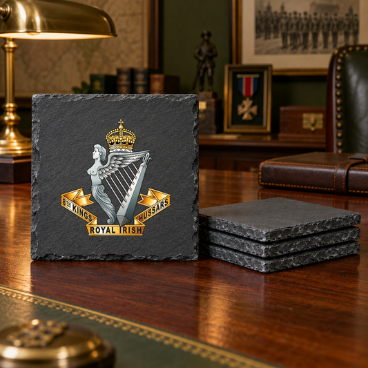 8th Kings Royal Irish Hussars - Slate Coaster Set | The Crafty Black Dog
