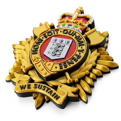 Royal Logistics Corps Queen's Crown Officers Variant Cap Badge | Officially Licensed