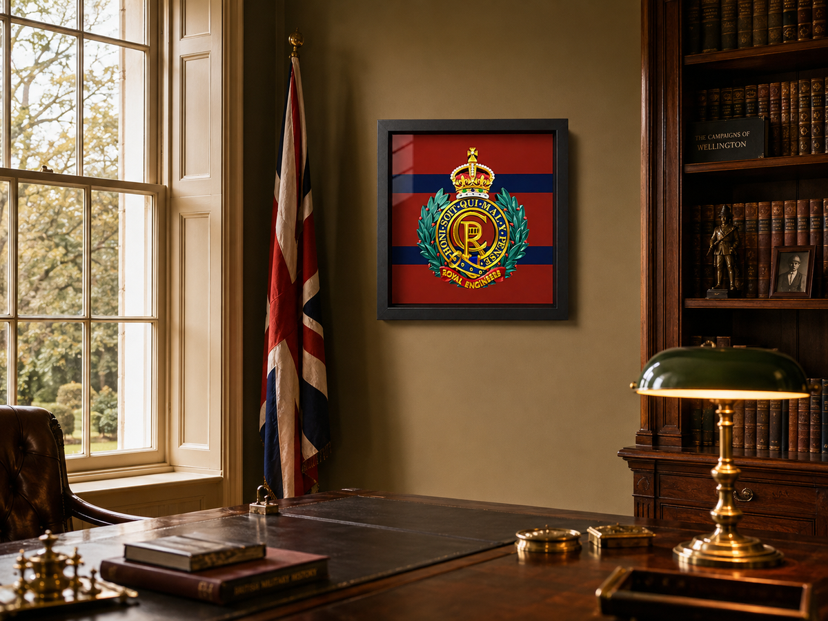 Royal Engineers King's Crown Cap Badge Display Frame | MOD-Licensed
