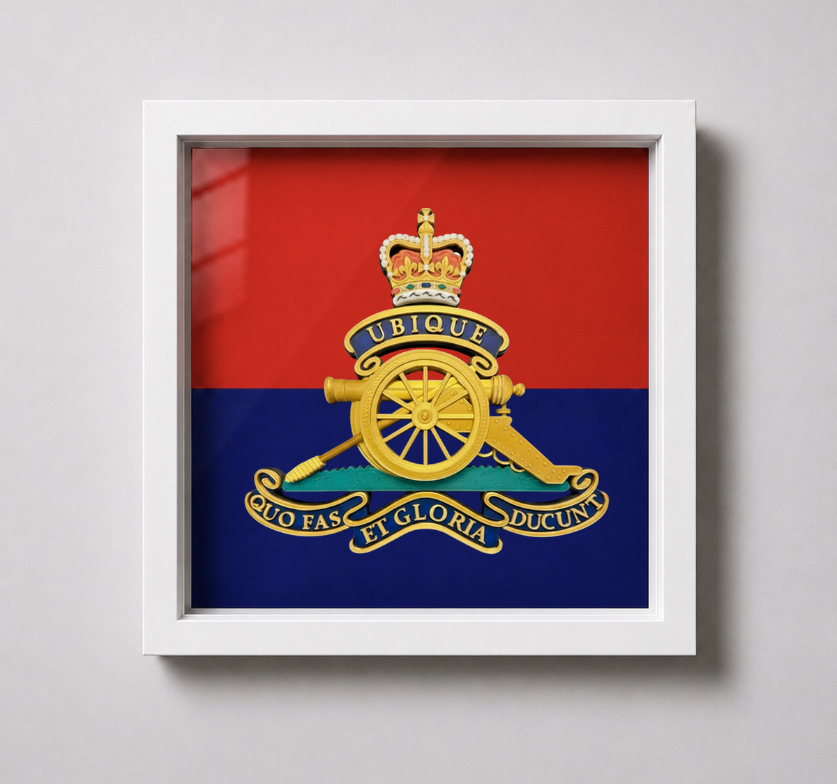 Royal Regiment of Artillery Queen's Crown Cap Badge Display Frame | Officially Licensed