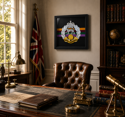 Royal Hampshire Regiment Silver & Gold Cap Badge Display Frame | Officially Licensed