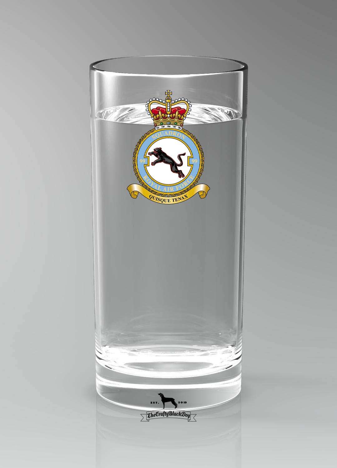 99 Squadron RAF - Straight Gin/Mixer/Water Glass