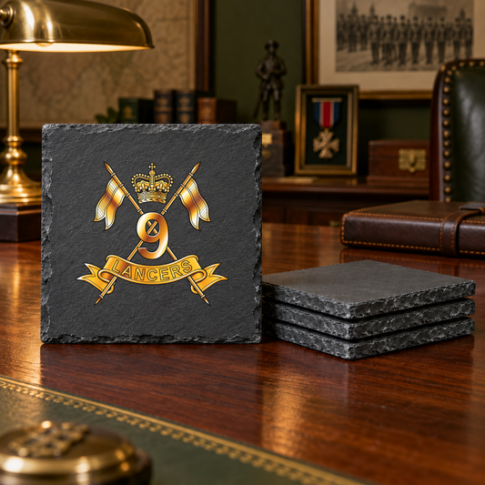 9th Queen's Royal Lancers - Slate Coaster Set | The Crafty Black Dog