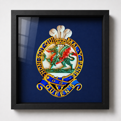 Queen's Regiment Cap Badge Display Frame | Officially Licensed