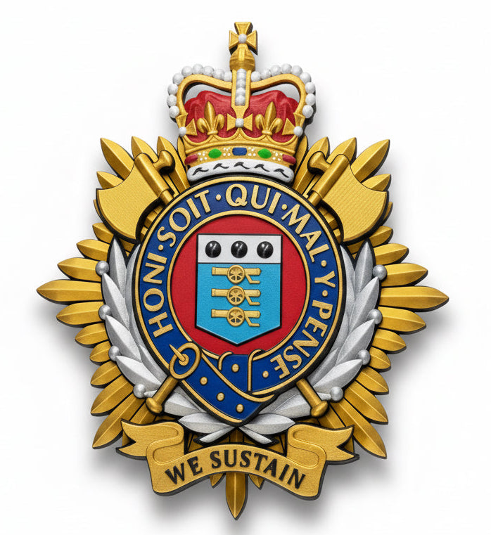Royal Logistics Corps Queen's Crown Cap Badge
