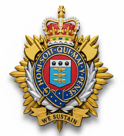 Royal Logistics Corps Queen's Crown Cap Badge