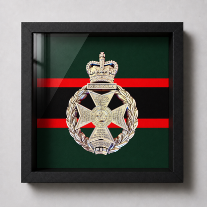 Royal Green Jackets Silver Cap Badge Display Frame | Officially Licensed