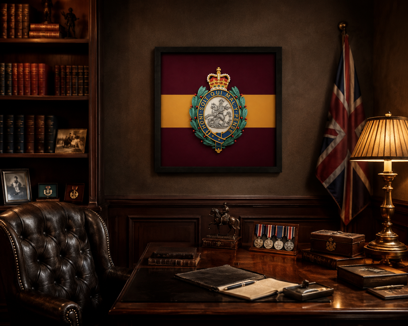 Royal Regiment of Fusiliers Queen's Crown Cap Badge Display Frame | Official MOD-Licensed Gift