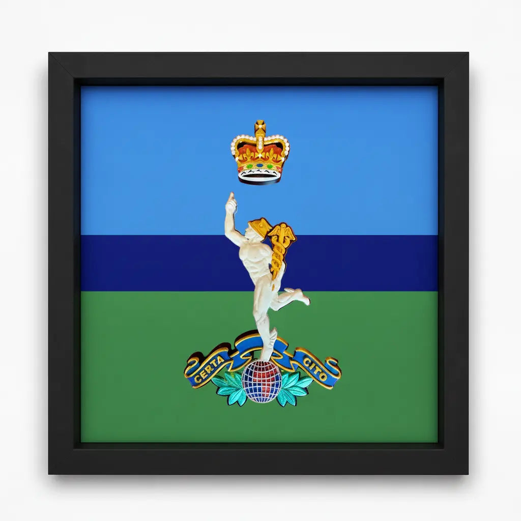 Royal Corps of Signals Cap Badge Display Frame – Queen's Crown | Officially Licensed