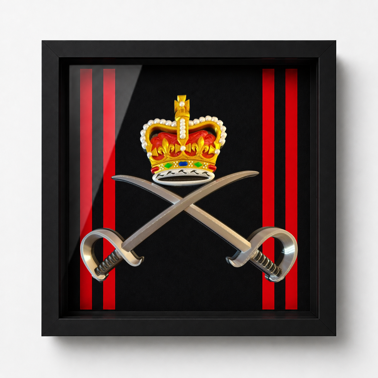 Royal Army Physical Training Corps (RAPTC) Cap Badge Display Frame – Queen's Crown | Officially Licensed