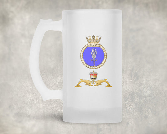 HMS Adamant - Frosted Stein/Tankard/Beer Mug - Frosted Stein/Tankard/Beer Mug
