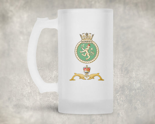 HMS Alderney - Frosted Stein/Tankard/Beer Mug - Frosted Stein/Tankard/Beer Mug