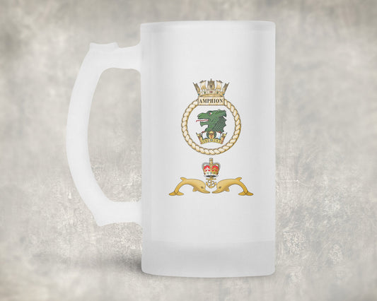HMS Amphion - Frosted Stein/Tankard/Beer Mug - Frosted Stein/Tankard/Beer Mug