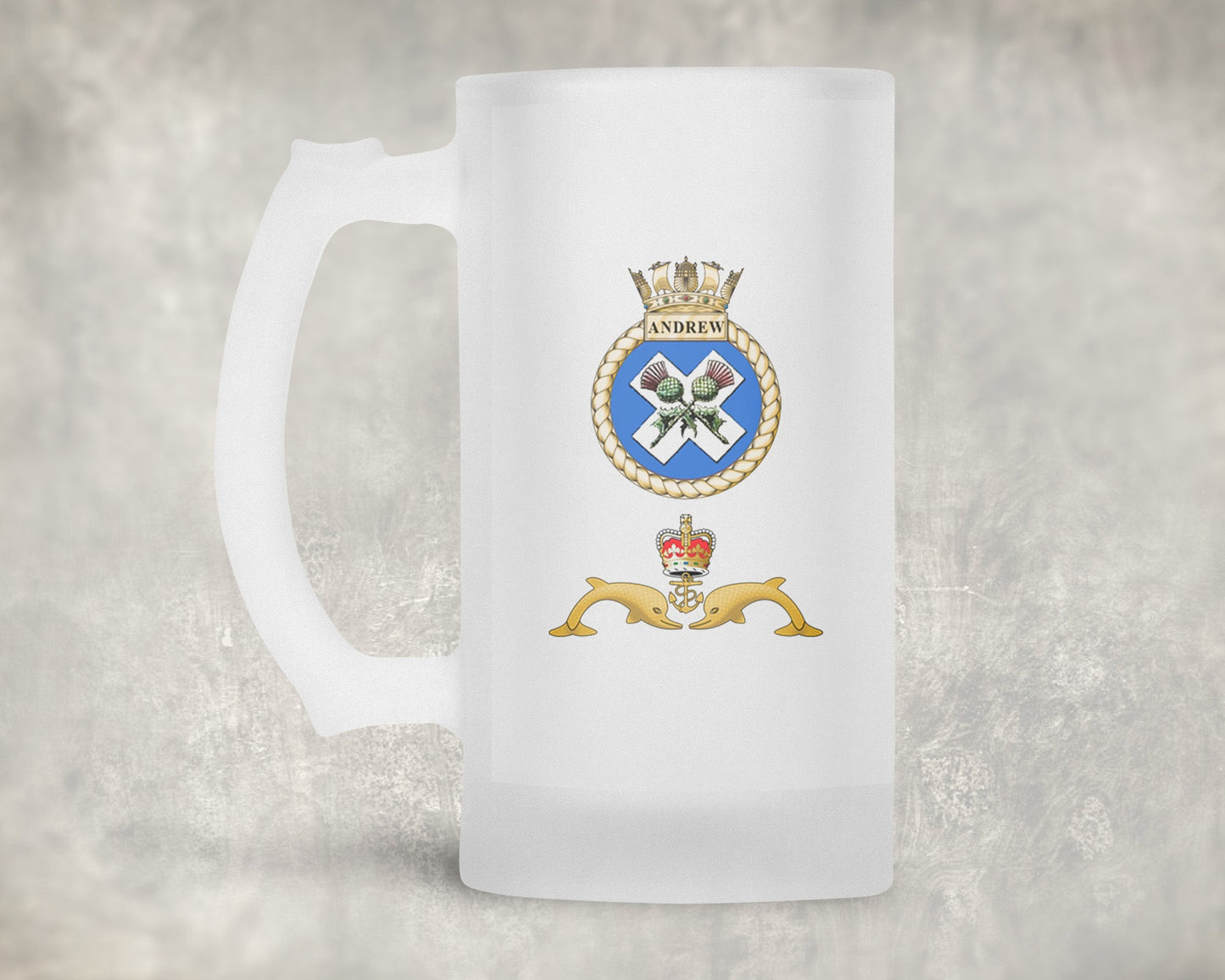 HMS Andrew - Frosted Stein/Tankard/Beer Mug - Frosted Stein/Tankard/Beer Mug