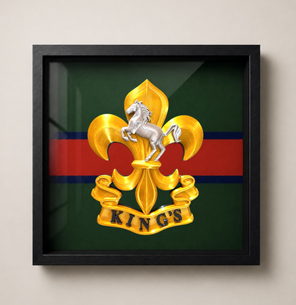 The King's Regiment Cap Badge Display Frame | Officially Licensed