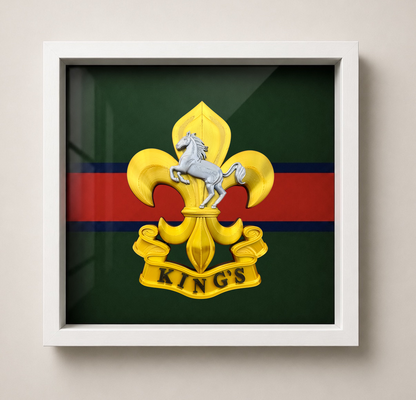 The King's Regiment Cap Badge Display Frame | Officially Licensed