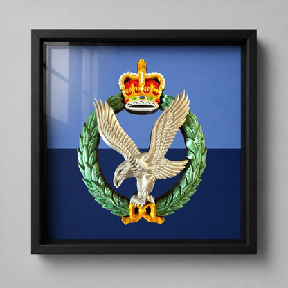 Army Air Corps Cap Badge Display Frame – Military Colours Queen's Crown | Officially Licensed