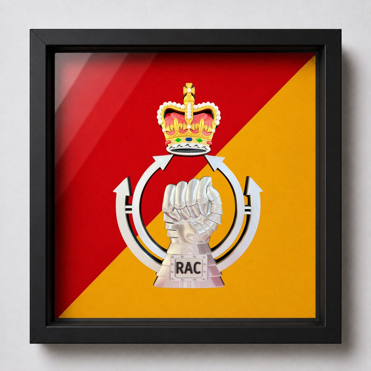 Royal Armoured Corps Queen's Crown Cap Badge Display Frame | Official MOD-Licensed Gift