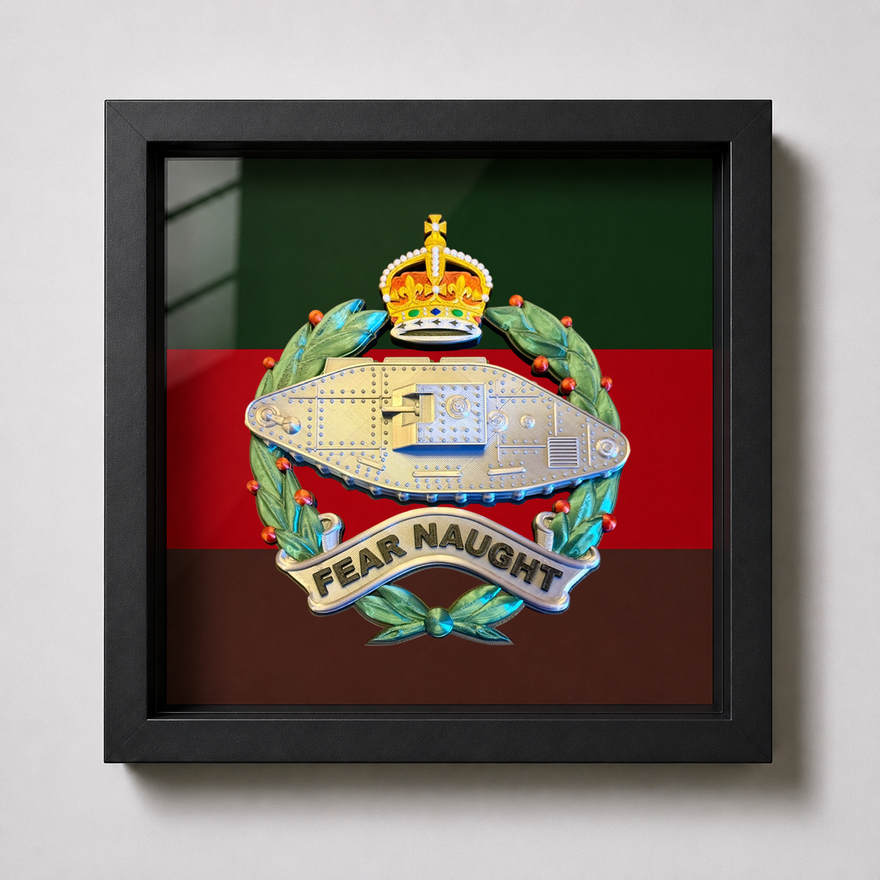 Royal Tank Regiment King's Crown Cap Badge Display Frame | Officially Licensed