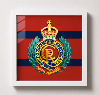 Royal Engineers King's Crown Cap Badge Display Frame | MOD-Licensed