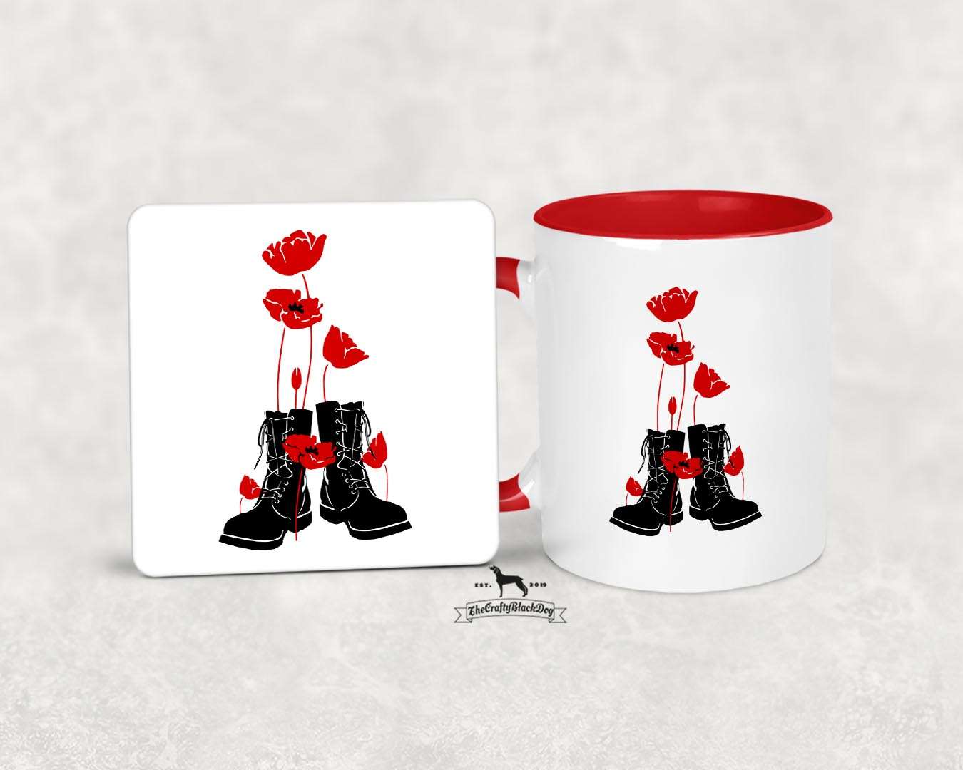 Boots & Poppies - MUG & COASTER SET