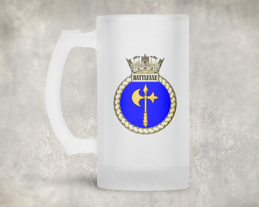 HMS Battleaxe - Frosted Stein/Tankard/Beer Mug - Frosted Stein/Tankard/Beer Mug