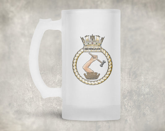 HMS Birmingham - Frosted Stein/Tankard/Beer Mug - Frosted Stein/Tankard/Beer Mug