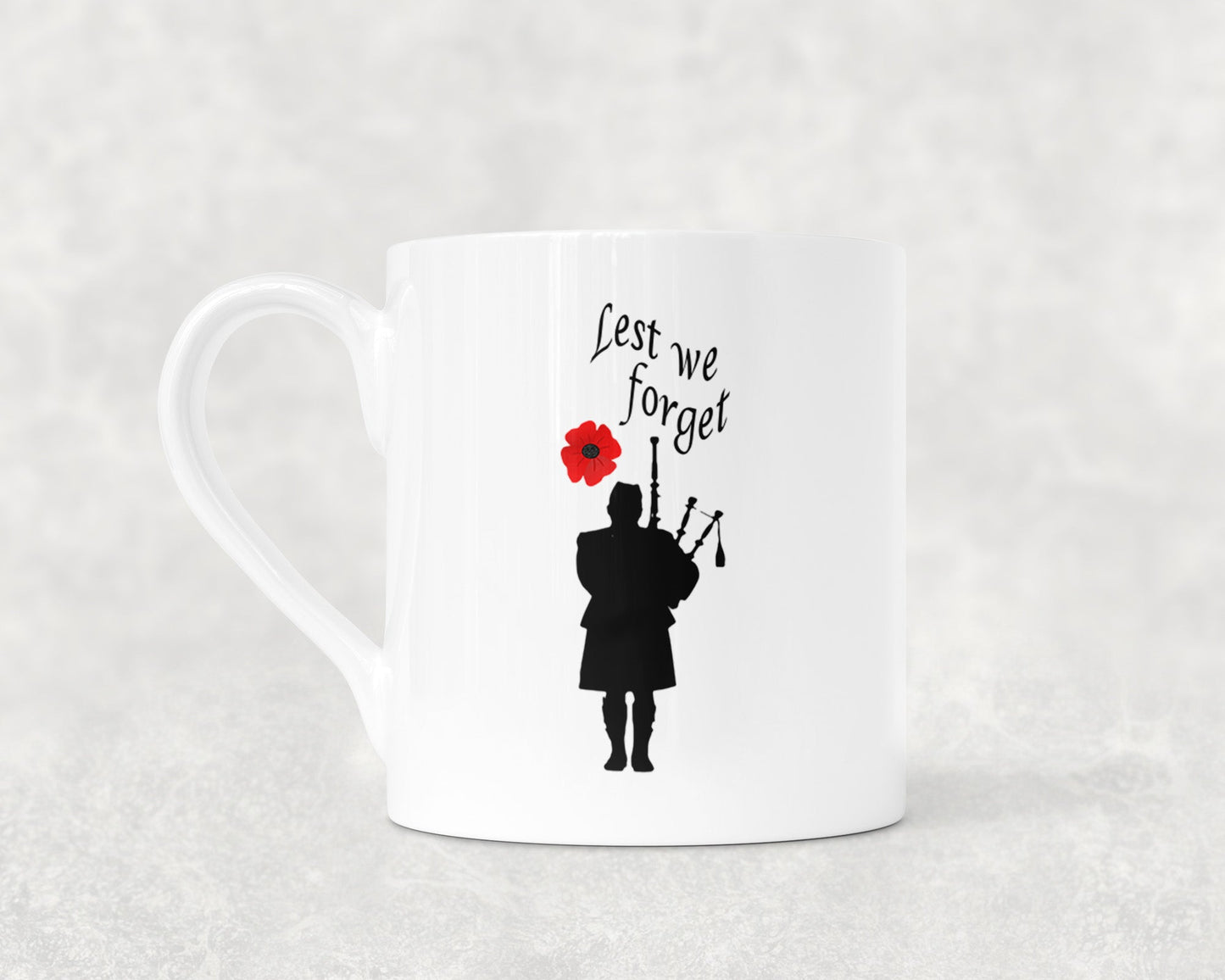 Lest We Forget - Bagpiper - Bone China Mug