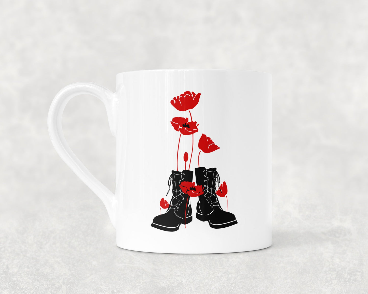 Boots & Poppies - Bone China Mug