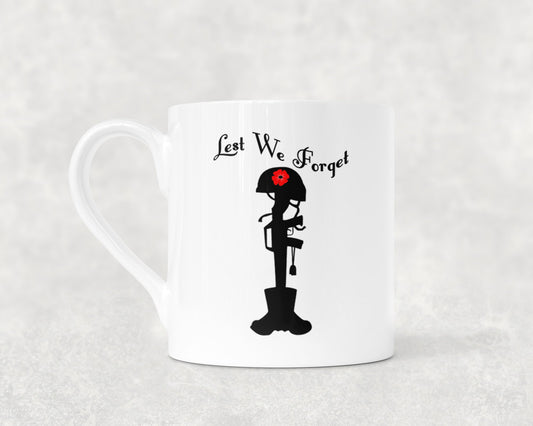 Lest We Forget - Boots & Helmet - Bone China Mug