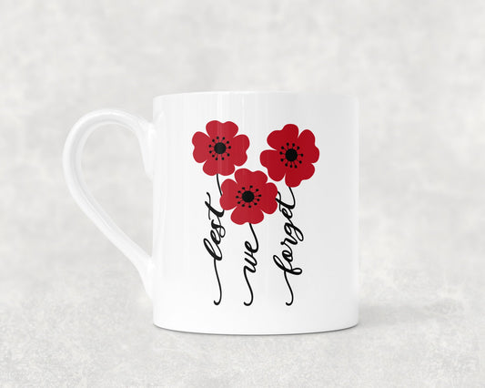 Lest We Forget - Poppy Stems - Bone China Mug