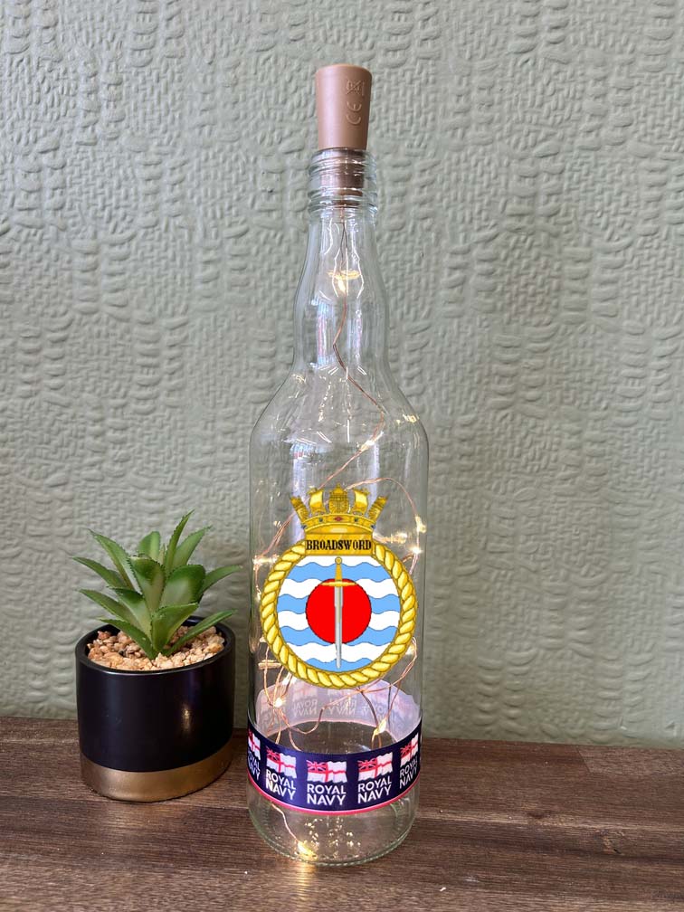 HMS Broadsword - Bottle With Lights