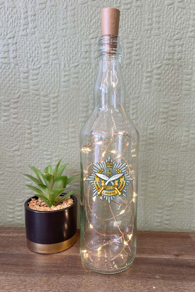 Queen's Own Gurkha Logistic Regiment RLC (New King's Crown) - Bottle With Lights